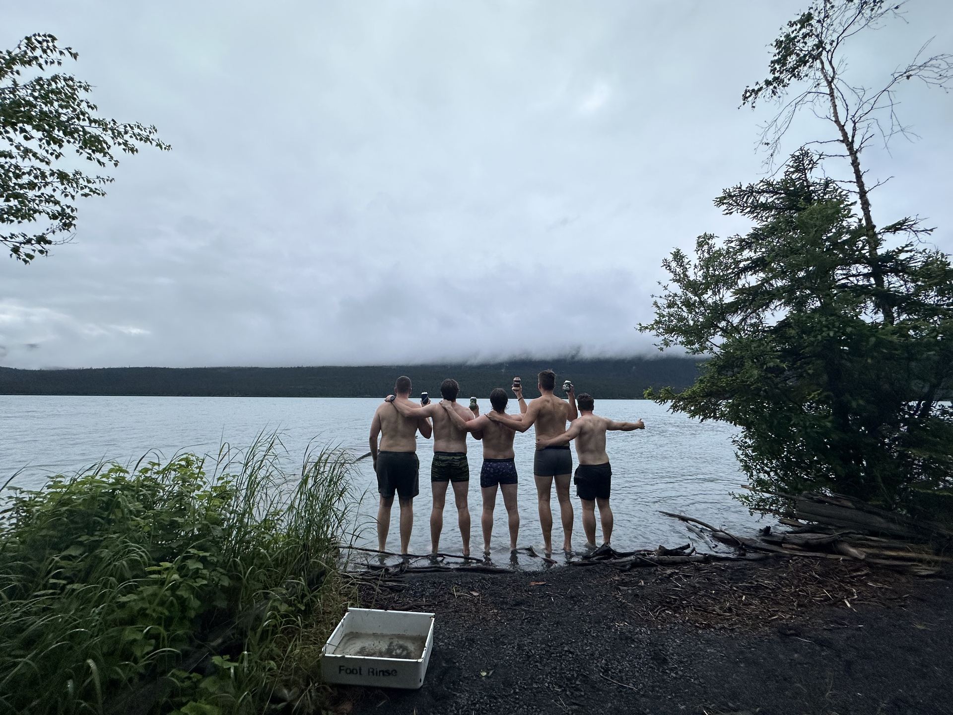 Cold plunge in an Alaskan lake
